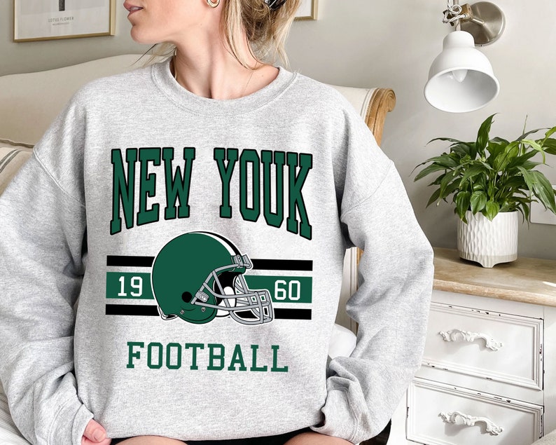 New York Football Sweatshirt, Retro Vintage NFL Fans Shirt with NCAA Shirt Kids - Image 2