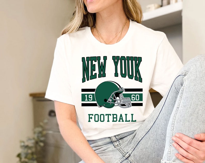 New York Football Sweatshirt, Retro Vintage NFL Fans Shirt with NCAA Shirt Kids - Image 3