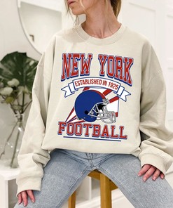New York Football Team Sweatshirt, Retro NFL Shirt for New York Fans, Sport Shirts Women