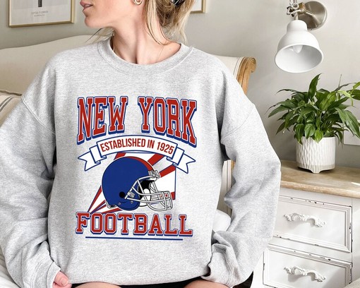 New York Football Team Sweatshirt, Retro NFL Shirt for New York Fans, Sport Shirts Women - Image 2