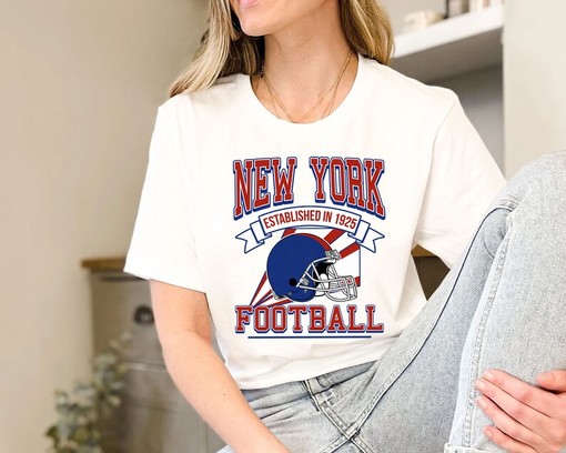 New York Football Team Sweatshirt, Retro NFL Shirt for New York Fans, Sport Shirts Women - Image 3