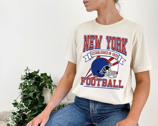 New York Football Team Sweatshirt, Retro NFL Shirt for New York Fans, Sport Shirts Women - Image 4