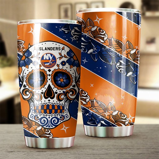 New York Islanders NHL Tumbler with Skull Design - Perfect for Fans