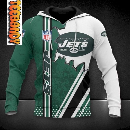 New York Jets 3D Hoodie with All-Over Prints and Graphics for NFL Fans
