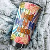 New York Mets Best Mom Ever Flower Edition MLB Tumbler - Personalized Design