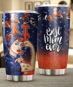 New York Mets Best Mom Ever MLB Tumbler - Personalized Design