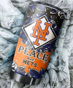 New York Mets Peaceful Love MLB Tumbler for Fans Who Love Peace with MLB Logo