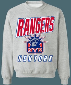 New York Rangers LADY LIBERTY 2 Retro NHL Sweatshirt Hoodie TShirt - Hockey Apparel for Fans