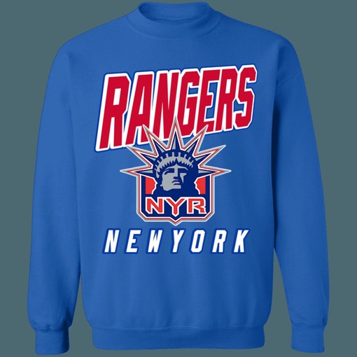 New York Rangers LADY LIBERTY 2 Retro NHL Sweatshirt Hoodie TShirt - Hockey Apparel for Fans - Image 3