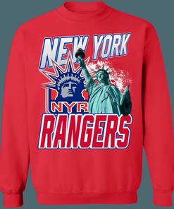 New York Rangers LADY LIBERTY Vintage NHL Sweatshirt Hoodie TShirt - Hockey Apparel for Fans