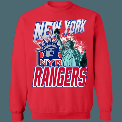 New York Rangers LADY LIBERTY Vintage NHL Sweatshirt Hoodie TShirt - Hockey Apparel for Fans