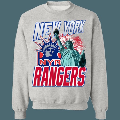 New York Rangers LADY LIBERTY Vintage NHL Sweatshirt Hoodie TShirt - Hockey Apparel for Fans - Image 4