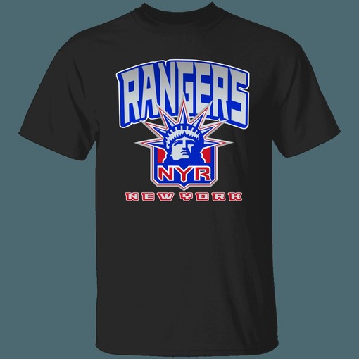New York Rangers Lady Liberty 90's Retro NHL T-Shirt Sweatshirt Hoodie - National Hockey League Apparel - Image 2