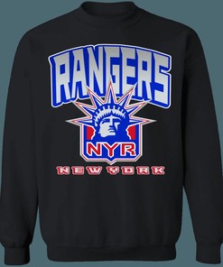 New York Rangers Lady Liberty Vintage NHL Crewneck Sweatshirt Hoodie Shirt - Hockey Apparel for Fans