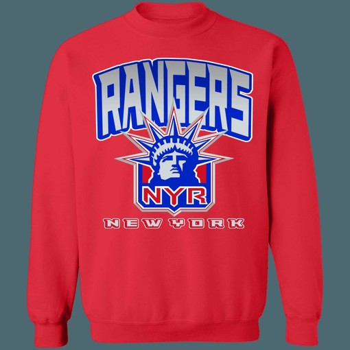 New York Rangers Lady Liberty Vintage NHL Crewneck Sweatshirt Hoodie Shirt - Hockey Apparel for Fans - Image 3