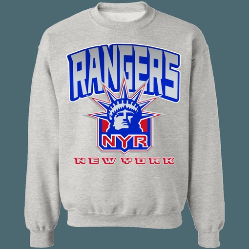 New York Rangers Lady Liberty Vintage NHL Crewneck Sweatshirt Hoodie Shirt - Hockey Apparel for Fans - Image 4