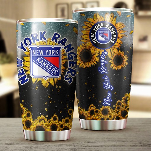 New York Rangers NHL Tumbler Sunflower NHL Tumbler Design for Fans, Ideal for Any Occasion with Tumbler Ideas