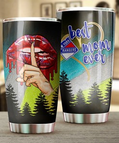 New York Rangers NHL Tumbler with Flower Design - Best Mom Ever Personalized Drink Container