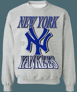 New York Yankees 1901 Vintage MLB Crewneck Sweatshirt Hoodie Shirt for Baseball Fans - Retro Baseball Apparel
