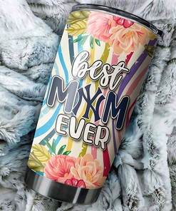 New York Yankees Best Mom Ever Flower Edition Personalized Tumbler - MLB Logo Tumbler