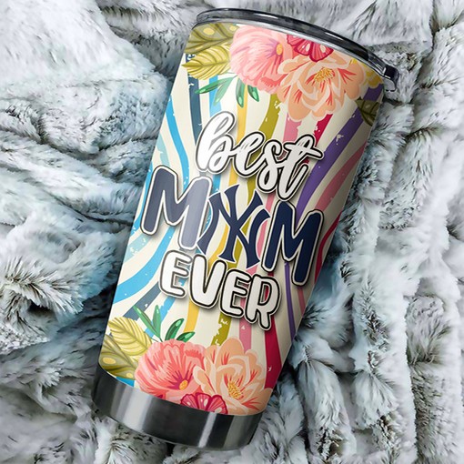 New York Yankees Best Mom Ever Flower Edition Personalized Tumbler - MLB Logo Tumbler