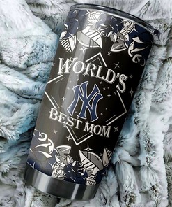 New York Yankees MLB Tumbler - Personalized World's Best Baseball Mom Gift with Custom MLB Logo