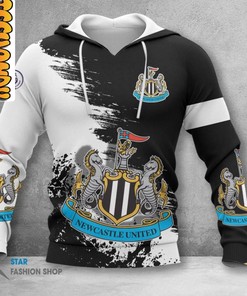 Newcastle United FC All Over Print 3D Hoodie with Club Logo and Design