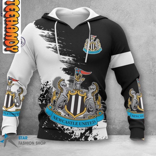 Newcastle United FC All Over Print 3D Hoodie with Club Logo and Design