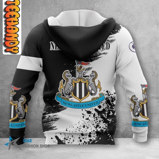 Newcastle United FC All Over Print 3D Hoodie with Club Logo and Design - Image 2