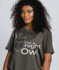 Night Owl Movie T-Shirts, I'm A Night Owl Unisex Tees, Owl Mandala Tee Animal Shirts, Graphic Tee for Movie Fans