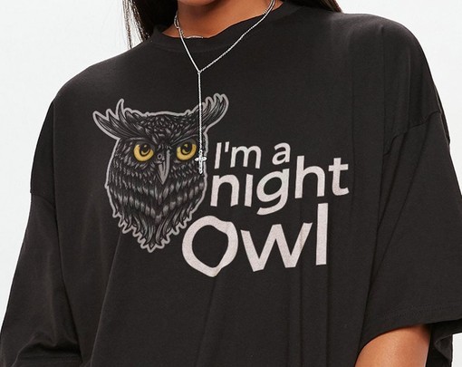 Night Owl Movie T-Shirts, I'm A Night Owl Unisex Tees, Owl Mandala Tee Animal Shirts, Graphic Tee for Movie Fans - Image 2