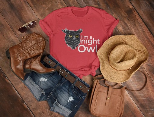 Night Owl Movie T-Shirts, I'm A Night Owl Unisex Tees, Owl Mandala Tee Animal Shirts, Graphic Tee for Movie Fans - Image 3