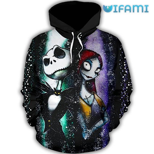 Nightmare Before Christmas Jack And Sally Unisex All Over Print 3D Hoodie