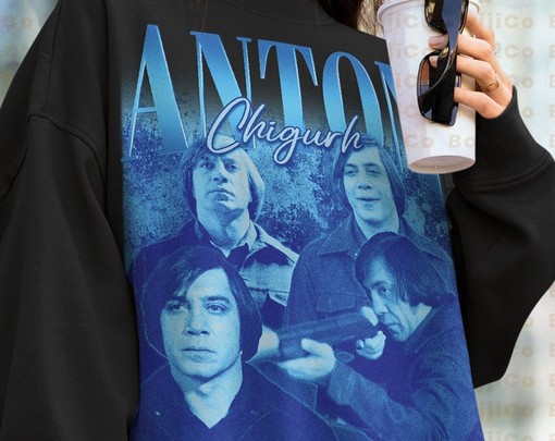 No Country for Old Men Sweatshirts, Anton Chigurh Tshirt for Movie Fans, Javier Bardem Movie Shirt - Image 4