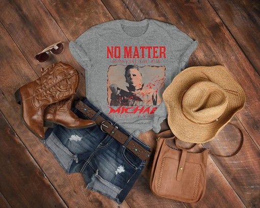 No Matter How Fast You Run Shirt - Homage Tshirt for Fans of Michael Myers and Jason Voorhees with Friday the 13th - Image 3
