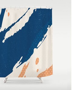 Nordic Style Abstract Art Shower Curtain - Minimalist and Waterproof Polyester Curtains with Hooks