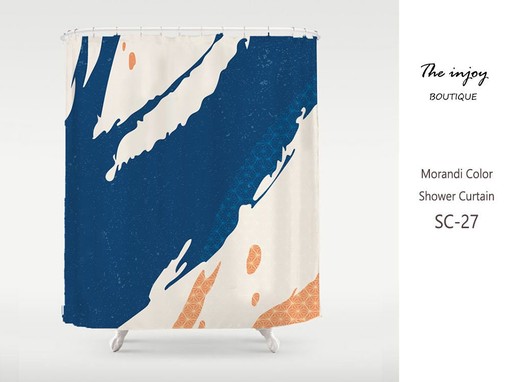 Nordic Style Abstract Art Shower Curtain - Minimalist and Waterproof Polyester Curtains with Hooks