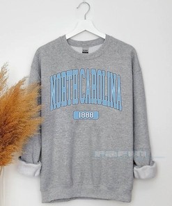 North Carolina Sweatshirt Distressed Fan Tshirt - College Shirts for Men