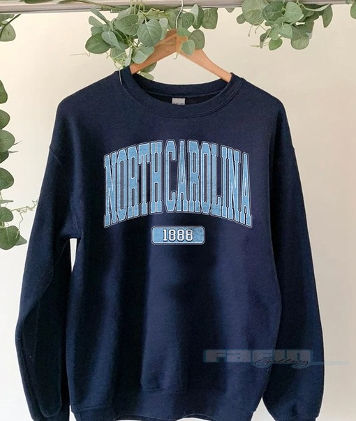 North Carolina Sweatshirt Distressed Fan Tshirt - College Shirts for Men - Image 2