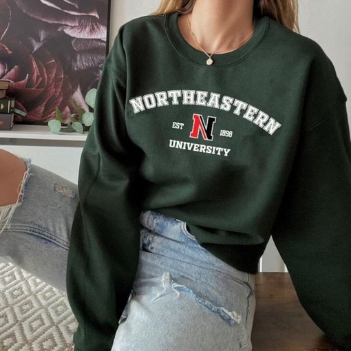 Northeastern University Sweatshirt Hoodie Shirt Gift for NCAA Fans - Vintage Northeastern Hoodie Sweatshirt