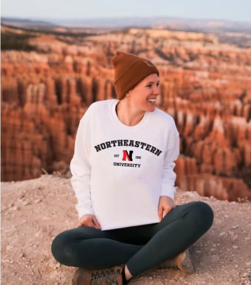 Northeastern University Sweatshirt Hoodie Shirt Gift for NCAA Fans - Vintage Northeastern Hoodie Sweatshirt - Image 2