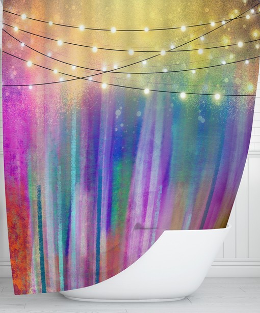 Northern Nights Boho Shower Curtain Set with Optional Towels and Mat - Image 2