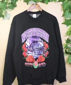 Northwestern Rose Bowl Crewneck Collection - Tee, Sweater, and Pullover Hoodie - Full Color Gift for Ncaa Fans