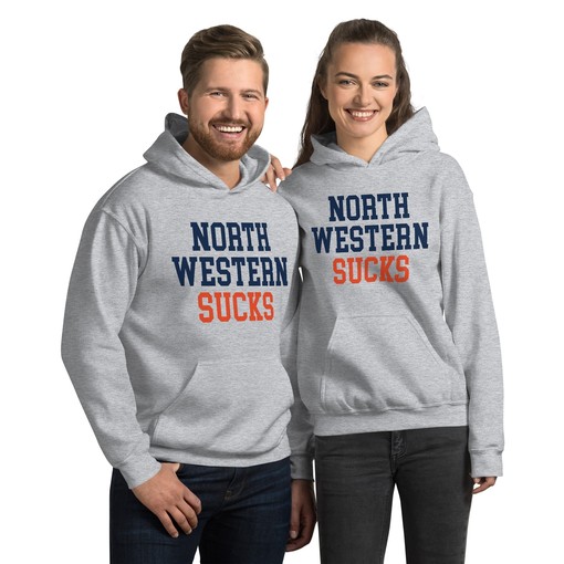 Northwestern vs. Illinois Rivalry Sucks Hoodie Sweatshirt - NCAA Shirts Women - Image 2
