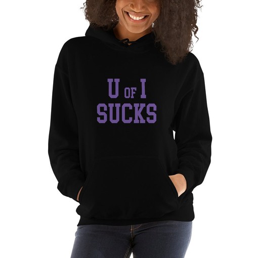 Northwestern vs. U of I Rivalry Sucks Hoodie Sweatshirt - NCAA Shirts for Men - Image 2