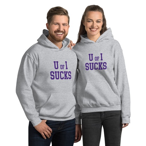 Northwestern vs. U of I Rivalry Sucks Hoodie Sweatshirt - NCAA Shirts for Men - Image 3