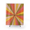 Nostalgic Groovy Abstract and Sunburst Orange, Pink, Yellow Green Retro Shower Curtain for a 70's Inspired Bathroom
