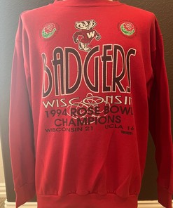 Nostalgic NCAA Football Gear: Vintage Wisconsin Badgers 1994 Rose Bowl Champs Crewneck Sweatshirt, Hoodie, T-Shirt