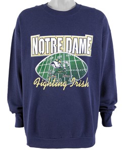 Notre Dame Fighting Irish Crew Neck Sweatshirt, 1990s Vintage American Football Shirt - Perfect Gift for Dad