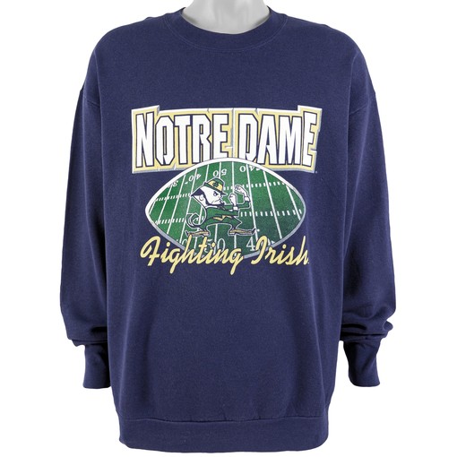 Notre Dame Fighting Irish Crew Neck Sweatshirt, 1990s Vintage American Football Shirt - Perfect Gift for Dad